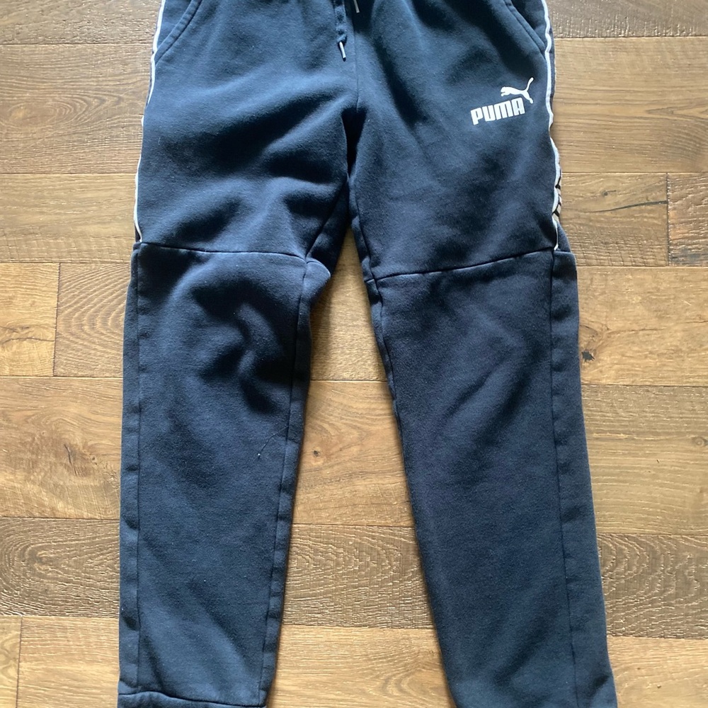Puma Black Track Pants with Elastic Waistband